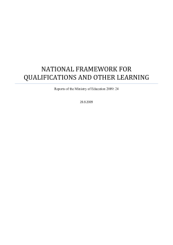 The national framework for qualifications and other learning