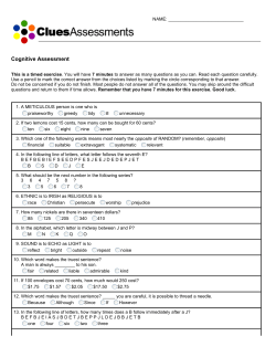 Cognitive Assessment