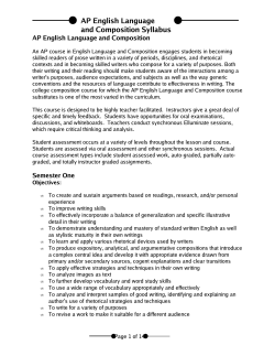 AP English Language and Composition Syllabus