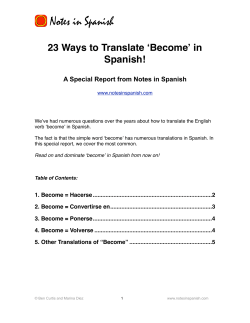 Become - Notes in Spanish