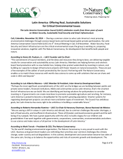 Latin America: Offering Real, Sustainable Solutions for Critical