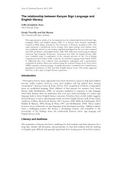 The relationship between Kenyan Sign Language and English literacy