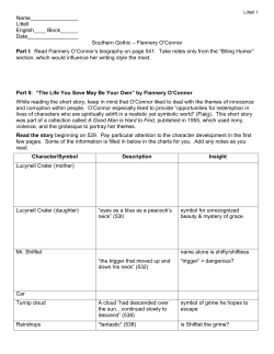 Flannery O`Connor Part I: Read