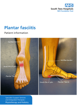 Plantar fasciitis - South Tees Hospitals NHS Foundation Trust