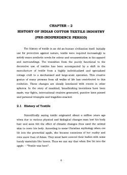 CHAPTER - 2 HISTORY OF INDIAN COTTON TEXTILE INDUSTRY