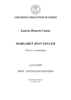 Laurea Honoris Causa MARGARET JOAN GELLER