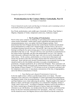 Predestination in the Century Before Gottschalk, Part II