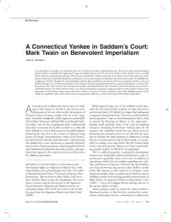 A Connecticut Yankee in Saddam`s Court: Mark Twain on