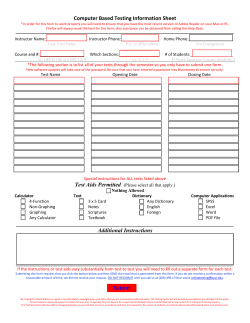 Computer Based Testing Information Sheet Addi