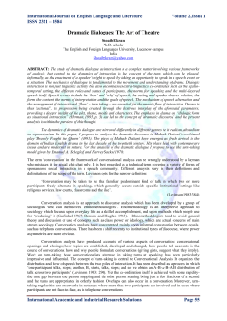 Dramatic Dialogues: The Art of Theatre