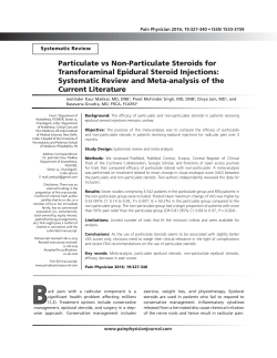 Particulate vs Non-Particulate Steroids for Transforaminal Epidural
