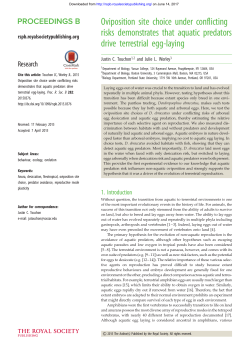 Oviposition site choice under conflicting risks demonstrates that