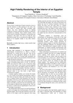 High Fidelity Rendering of the Interior of an Egyptian