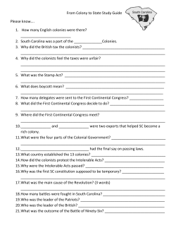 From Colony to State Study Guide Please know…. 1. How many