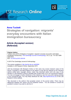 Strategies of navigation: migrants` everyday encounters with Italian
