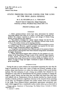 static pressure-volume curves for the lung of the frog