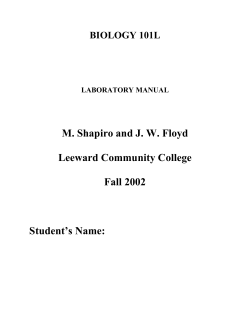 Bio 101 Lab Manual - University of Hawaii