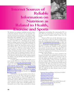 Internet Sources of Reliable Information on Nutrition as Related to