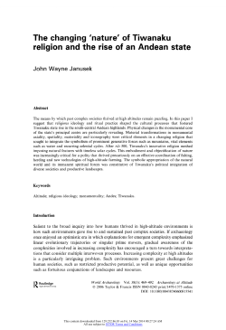 of Tiwanaku Religion and the Rise of an Andean State
