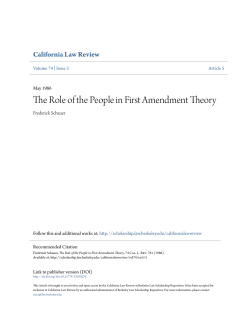 The Role of the People in First Amendment Theory