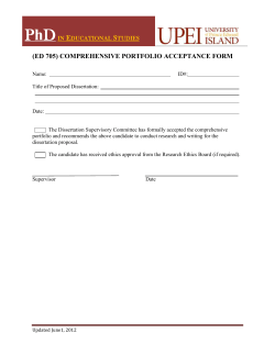 (ed 705) comprehensive portfolio acceptance form