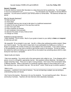 Socratic Seminar TEMPLATE and SAMPLES Carla Mae Phillips
