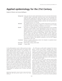 Applied epidemiology for the 21st Century
