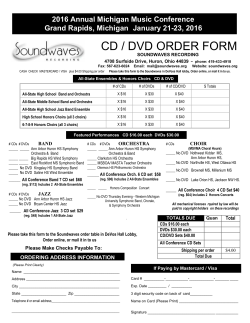 Michigan Music Conf 2016 CD-DVD Order Form