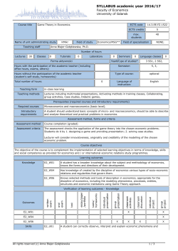 SYLLABUS academic year 2016/17
