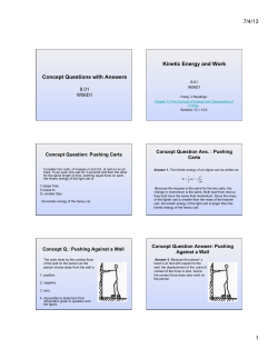 Concept Questions with Answers Kinetic Energy and Work