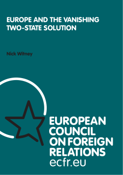 europe and the vanishing two-state solution