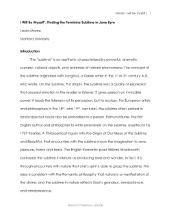 I Will Be Myself&rdquo;: Finding the Feminine Sublime in Jane Eyre Laura