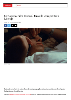 Cartagena Film Festival Unveils Competition