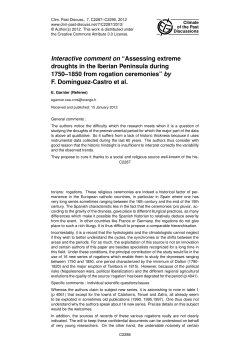 Interactive comment on &ldquo;Assessing extreme droughts in the Iberian