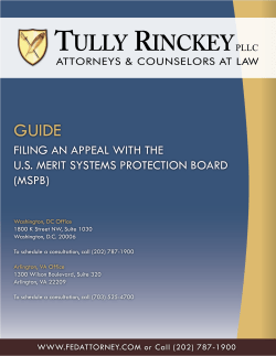 FILING AN APPEAL WITH THE U.S. MERIT SYSTEMS