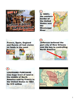 In 1800`s the western border of the United States was the Mississippi