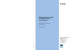 Piping and erosion in buffer and backfill materials Current knowledge