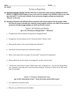 The House on Mango Street Section 1: Self Definition and Identity
