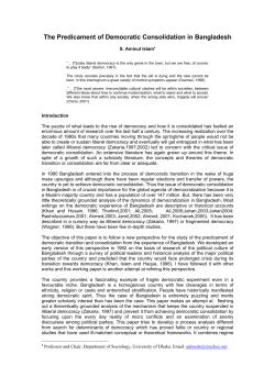 The Predicament of Democratic Consolidation in