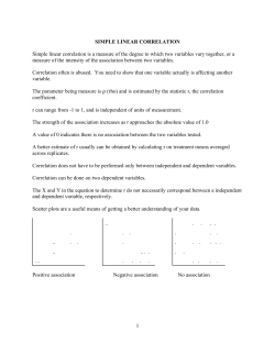 simple linear correlation