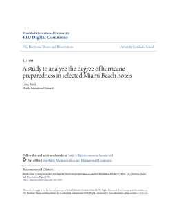 A study to analyze the degree of hurricane preparedness in selected