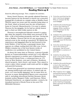 Grade Eleven: Unit Two Resources