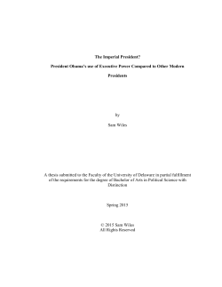 The Imperial President? President Obama`s use of Executive Power
