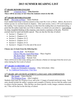 summer reading list - LCMR School District