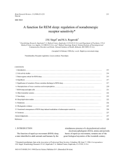 A function for REM sleep - UCLA Integrative Center for Neurogenetics