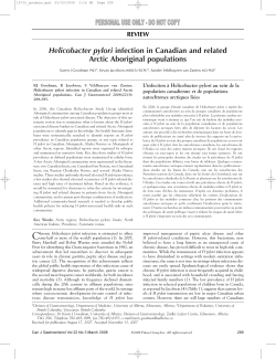 Helicobacter pylori infection in Canadian and related Arctic