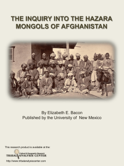 the inquiry into the hazara mongols of afghanistan