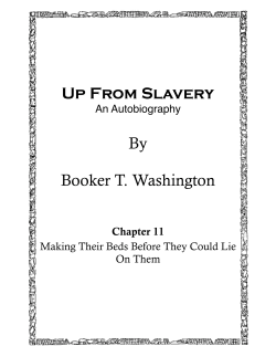Up From Slavery By Booker T. Washington