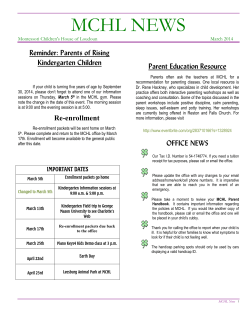 MCHL NEWS - Montessori Children`s House of Loudoun