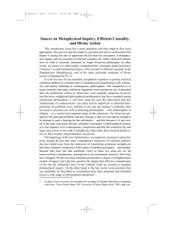 Suarez on Metaphysical Inquiry, Efficient Causality, and Divine Action